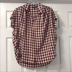 Madewell Maroon Checkered Central Shirt